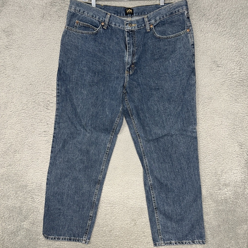 Lee Jeans Relaxed Fit Men's Sz‎ 38x29 (37x28) Blue Denim Wash Straight Leg Pants